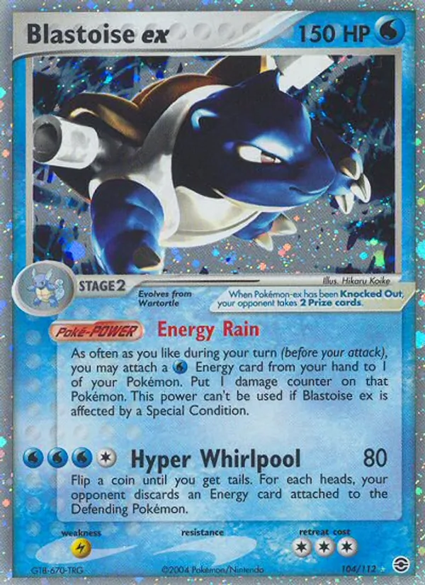 Blastoise ex — FireRed & LeafGreen #104 (Pokémon TCG card)