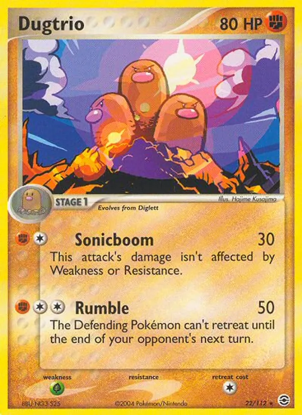 Dugtrio — FireRed & LeafGreen #22 (Pokémon TCG card)