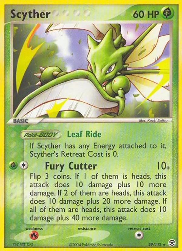 Scyther — FireRed & LeafGreen #29 (Pokémon TCG card)
