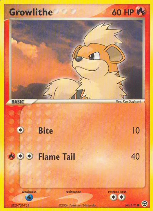 Growlithe — FireRed & LeafGreen #64 (Pokémon TCG card)