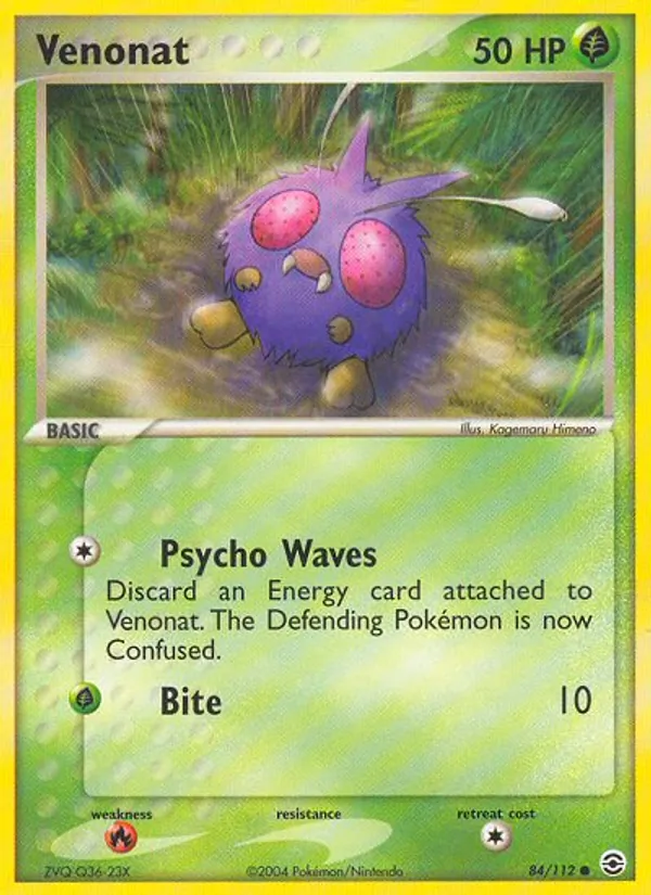 Venonat — FireRed & LeafGreen #84 (Pokémon TCG card)