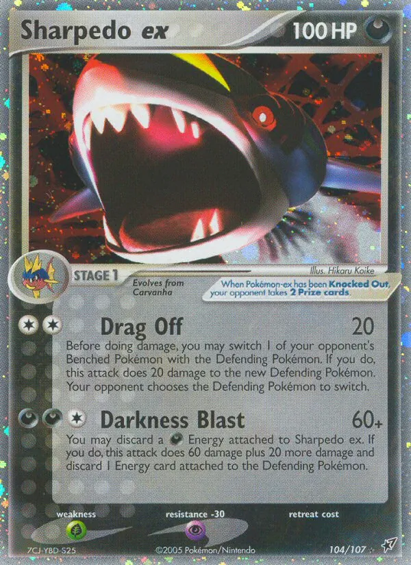 Sharpedo ex — Deoxys #104 (Pokémon TCG card)