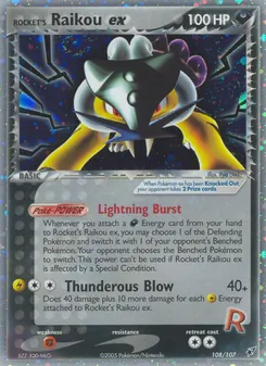Rocket's Raikou ex (Deoxys #108)