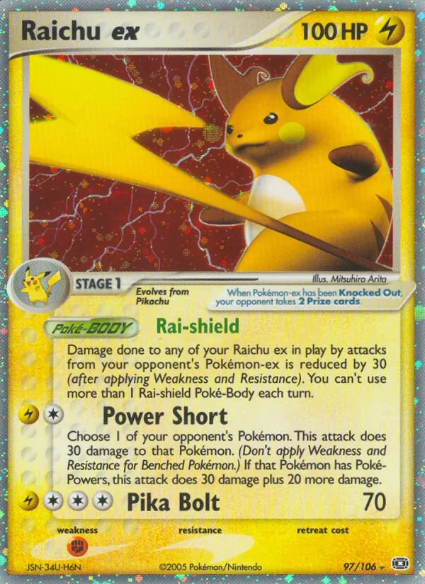 Raichu ex — Emerald #97 (Pokémon TCG card)