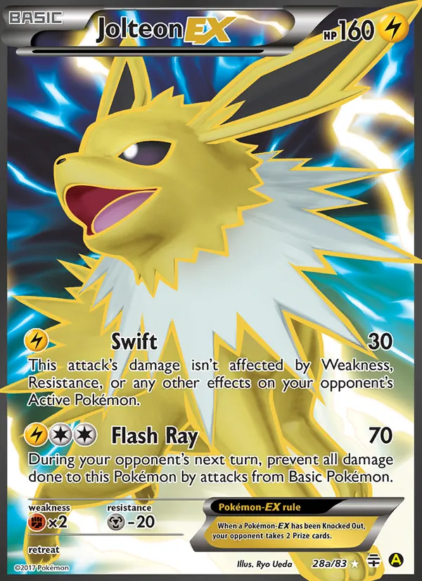 Jolteon-EX — Generations #28a (Pokémon TCG card)