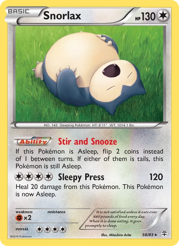 Snorlax — Generations #58 (Pokémon TCG card)
