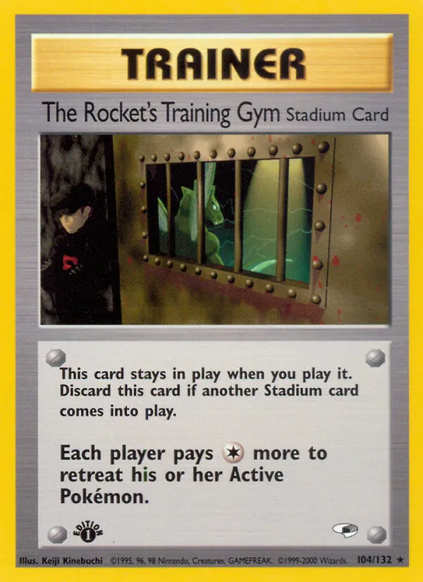 The Rocket's Training Gym — Gym Heroes #104 (Pokémon TCG card)