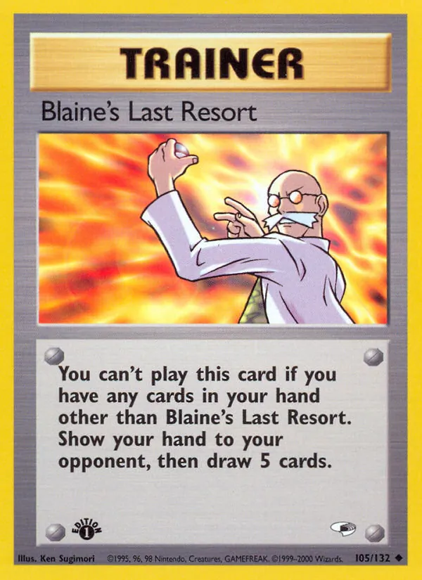 Blaine's Last Resort — Gym Heroes #105 (Pokémon TCG card)