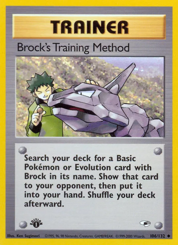 Brock's Training Method — Gym Heroes #106 (Pokémon TCG card)