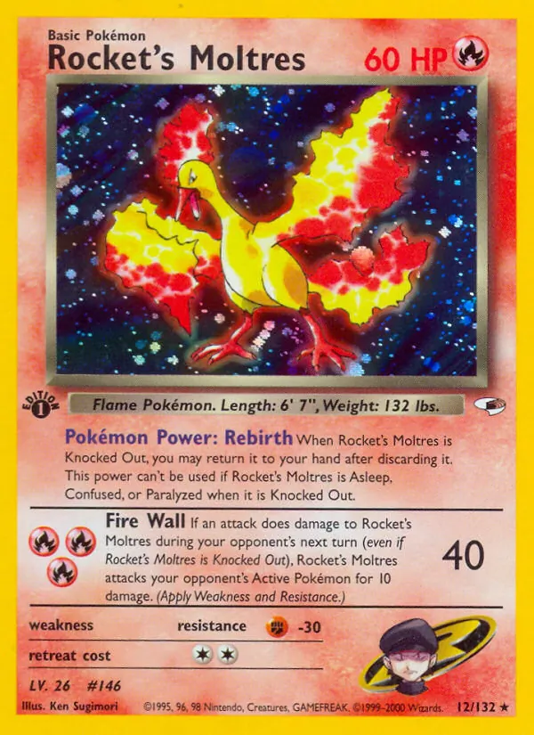 Rocket's Moltres — Gym Heroes #12 (Pokémon TCG card)