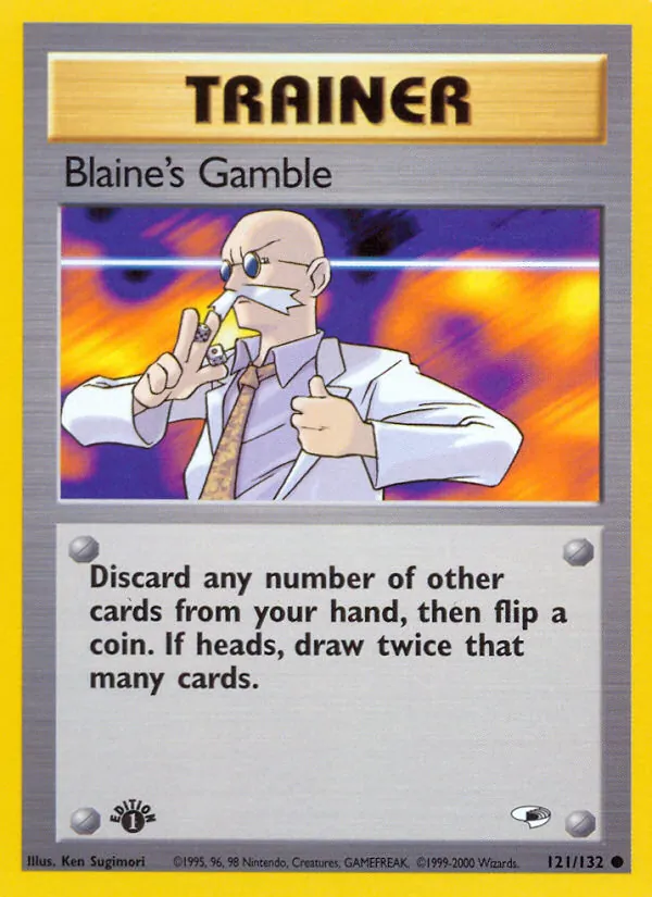 Blaine's Gamble — Gym Heroes #121 (Pokémon TCG card)