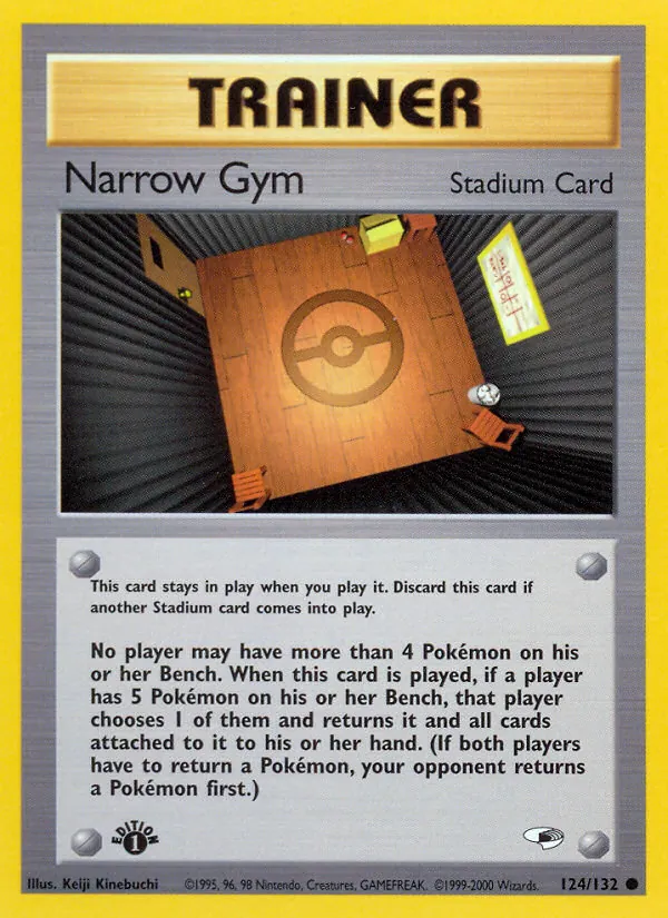Narrow Gym — Gym Heroes #124 (Pokémon TCG card)