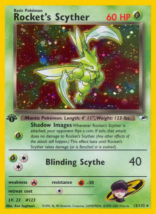 Rocket's Scyther — Gym Heroes #13 (Pokémon TCG card)