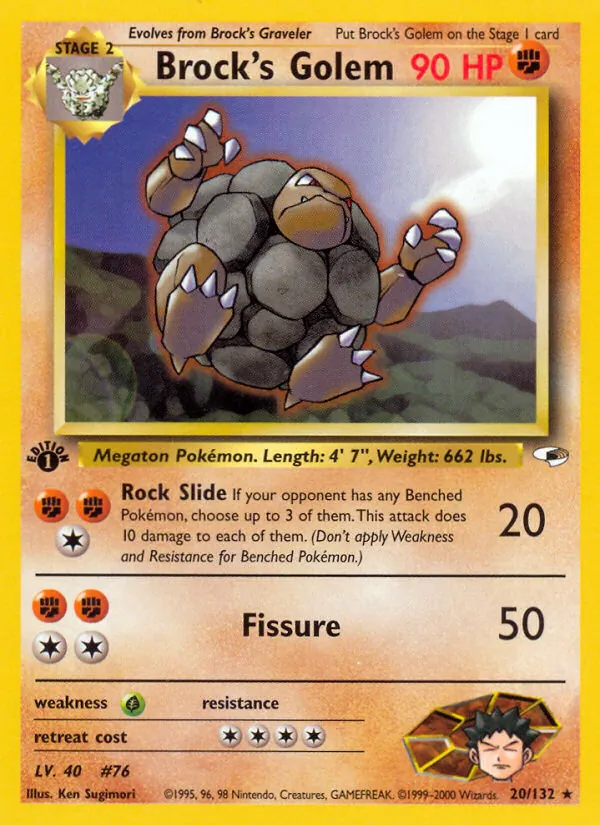 Brock's Golem — Gym Heroes #20 (Pokémon TCG card)