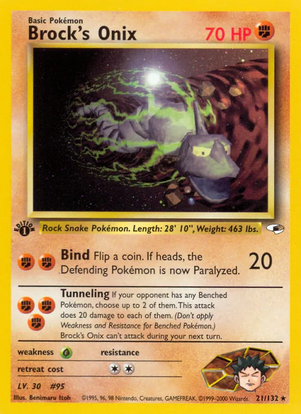 Brock's Onix — Gym Heroes #21 (Pokémon TCG card)