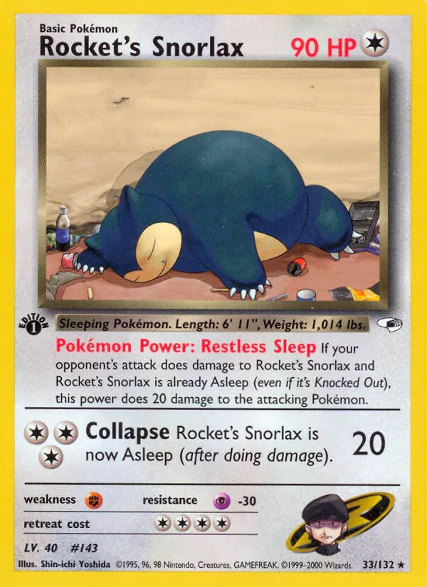 Rocket's Snorlax — Gym Heroes #33 (Pokémon TCG card)