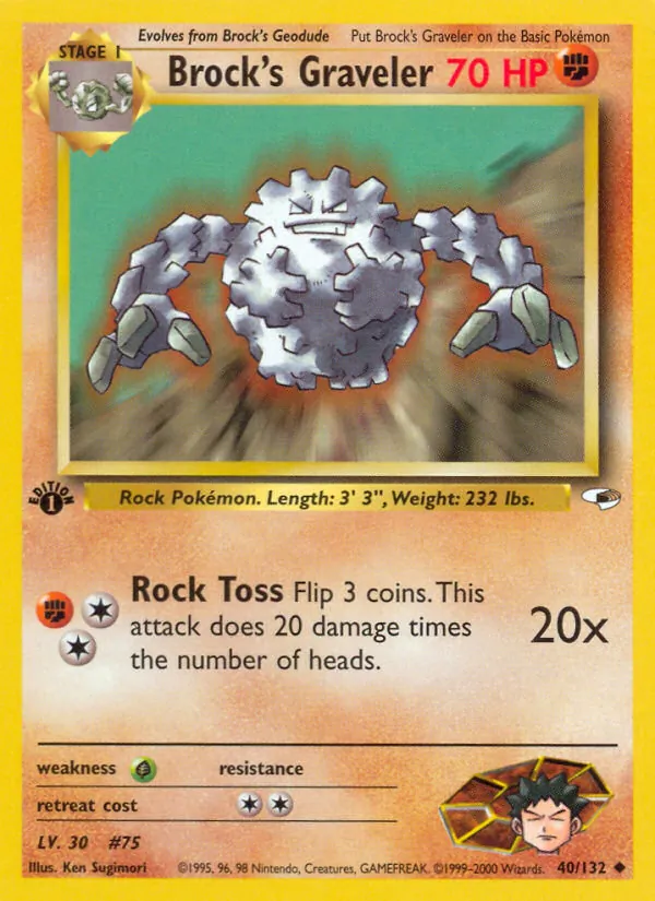 Brock's Graveler — Gym Heroes #40 (Pokémon TCG card)