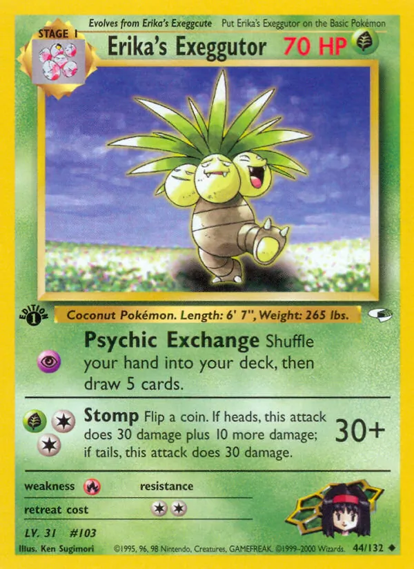 Erika's Exeggutor — Gym Heroes #44 (Pokémon TCG card)
