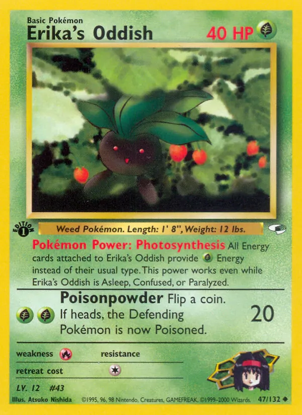 Erika's Oddish — Gym Heroes #47 (Pokémon TCG card)