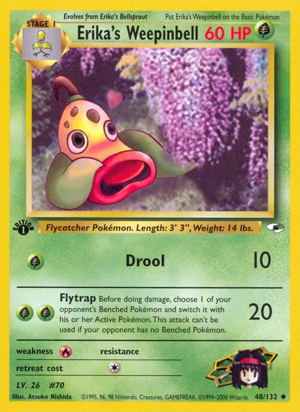Erika's Weepinbell — Gym Heroes #48 (Pokémon TCG card)