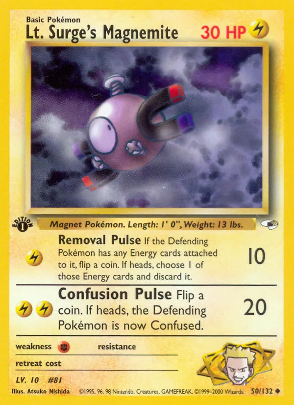 Lt. Surge's Magnemite — Gym Heroes #50 (Pokémon TCG card)