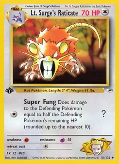 Lt. Surge's Raticate (Gym Heroes #51)