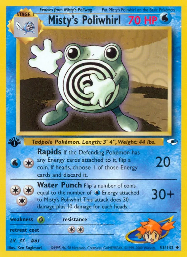 Misty's Poliwhirl — Gym Heroes #53 (Pokémon TCG card)