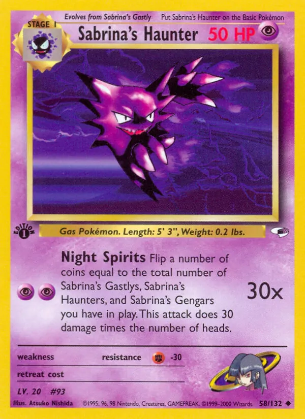 Sabrina's Haunter — Gym Heroes #58 (Pokémon TCG card)