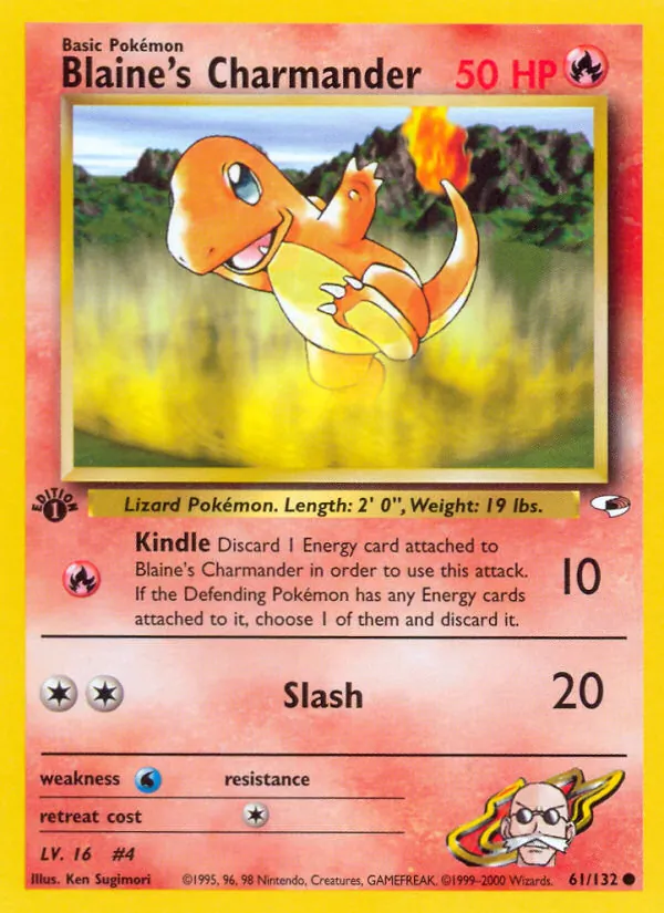 Blaine's Charmander — Gym Heroes #61 (Pokémon TCG card)