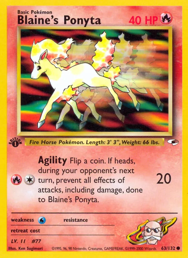 Blaine's Ponyta — Gym Heroes #63 (Pokémon TCG card)