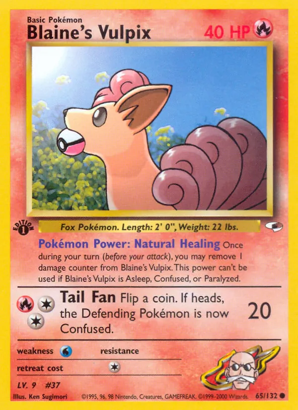 Blaine's Vulpix — Gym Heroes #65 (Pokémon TCG card)