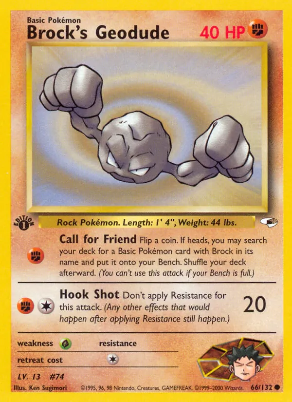 Brock's Geodude — Gym Heroes #66 (Pokémon TCG card)