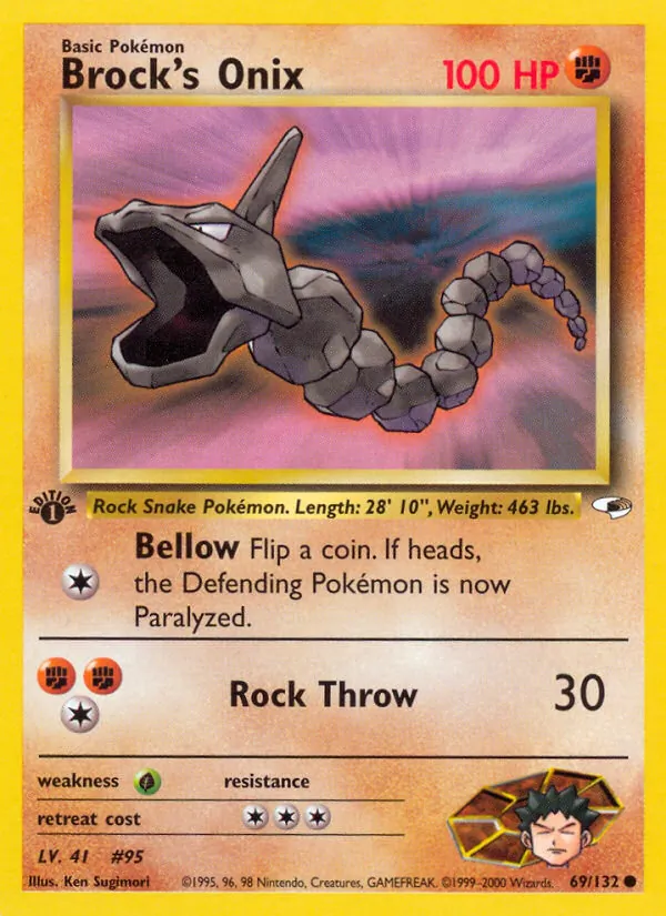 Brock's Onix — Gym Heroes #69 (Pokémon TCG card)