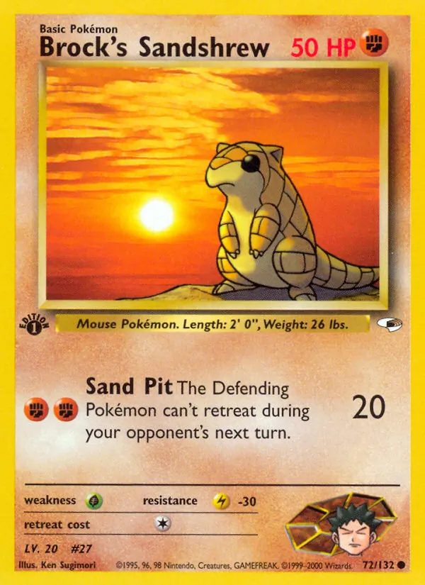 Brock's Sandshrew — Gym Heroes #72 (Pokémon TCG card)