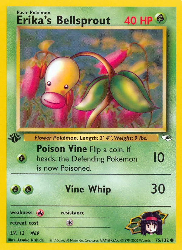 Erika's Bellsprout — Gym Heroes #75 (Pokémon TCG card)