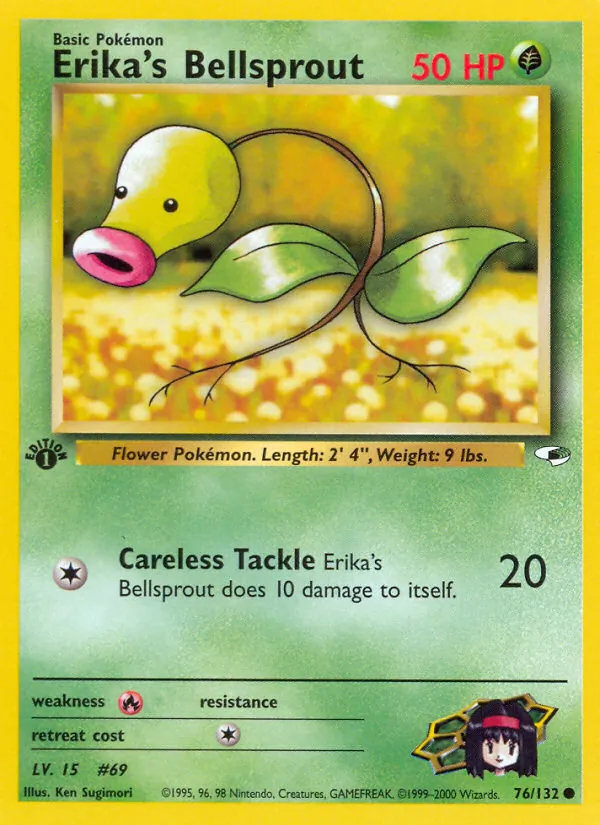 Erika's Bellsprout — Gym Heroes #76 (Pokémon TCG card)