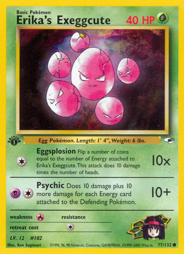 Erika's Exeggcute — Gym Heroes #77 (Pokémon TCG card)