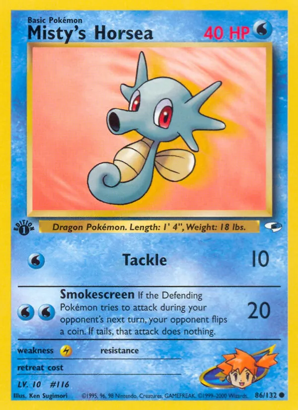 Misty's Horsea — Gym Heroes #86 (Pokémon TCG card)