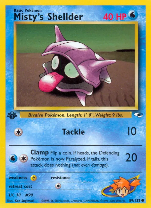 Misty's Shellder — Gym Heroes #89 (Pokémon TCG card)