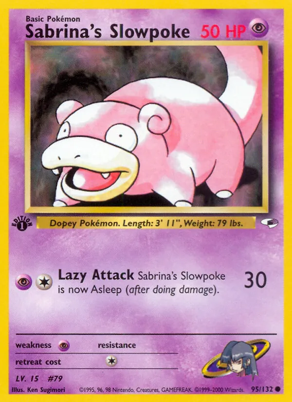 Sabrina's Slowpoke — Gym Heroes #95 (Pokémon TCG card)