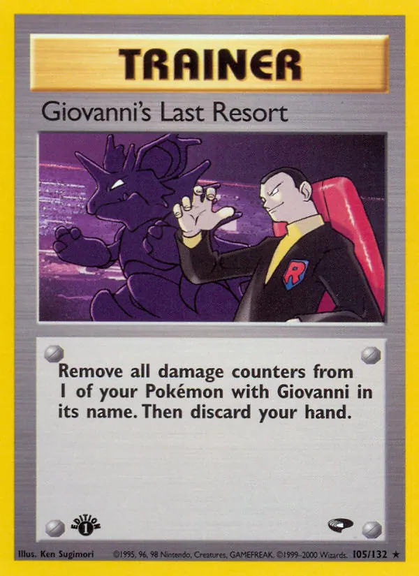 Giovanni's Last Resort — Gym Challenge #105 (Pokémon TCG card)