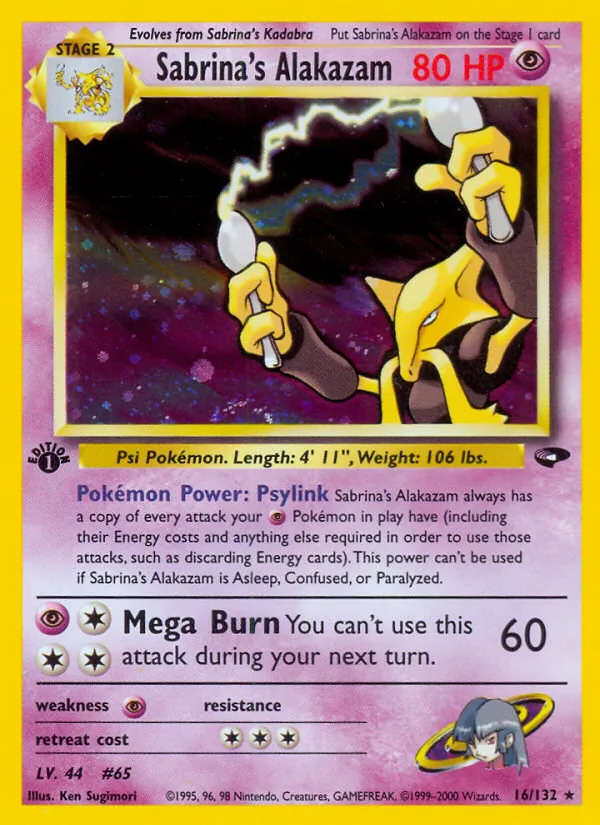Sabrina's Alakazam — Gym Challenge #16 (Pokémon TCG card)