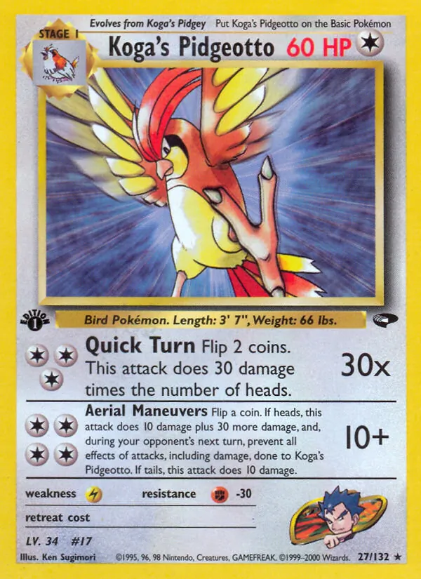 Koga's Pidgeotto — Gym Challenge #27 (Pokémon TCG card)