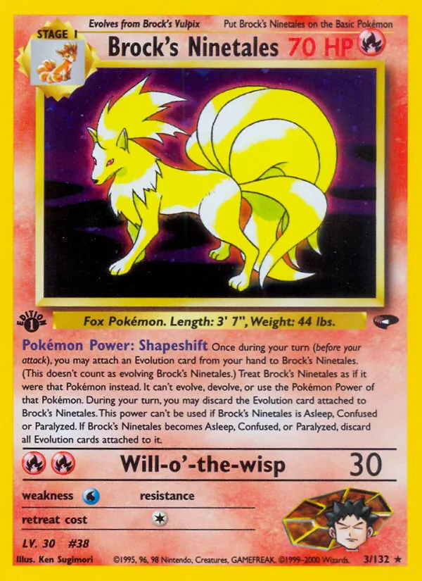 Brock's Ninetales — Gym Challenge #3 (Pokémon TCG card)