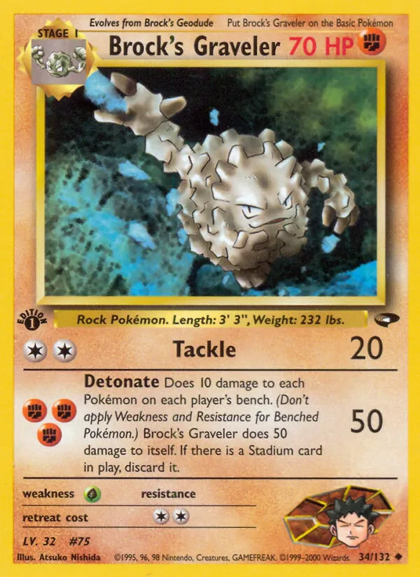 Brock's Graveler — Gym Challenge #34 (Pokémon TCG card)