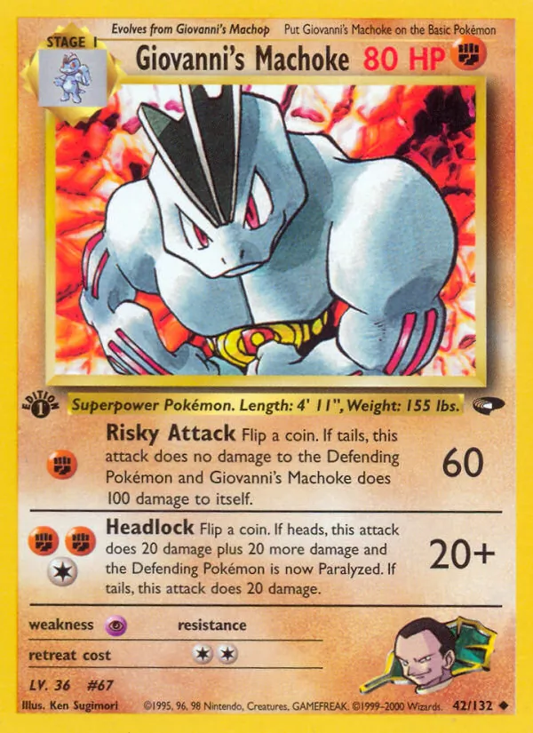 Giovanni's Machoke — Gym Challenge #42 (Pokémon TCG card)