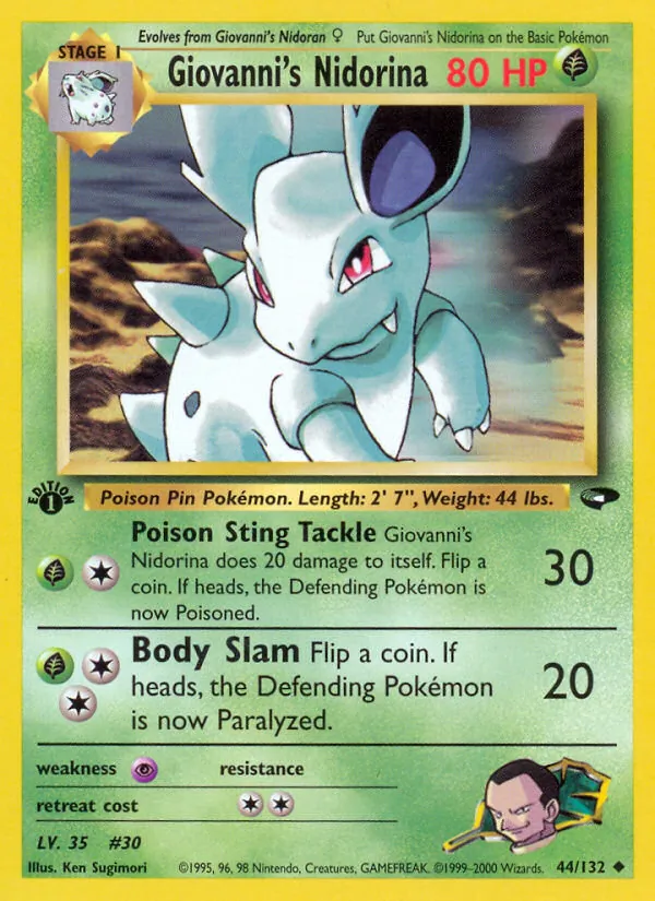 Giovanni's Nidorina — Gym Challenge #44 (Pokémon TCG card)