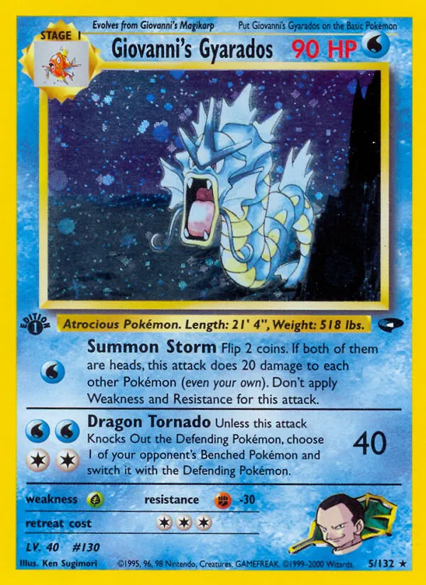 Giovanni's Gyarados — Gym Challenge #5 (Pokémon TCG card)