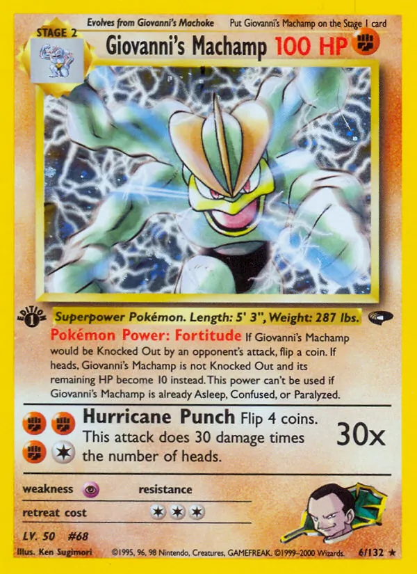 Giovanni's Machamp — Gym Challenge #6 (Pokémon TCG card)