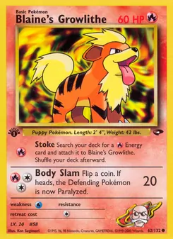 Blaine's Growlithe (Gym Challenge #62)